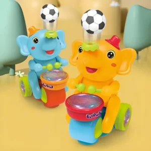 Musical Walking Elephant! Drums, Lights, & Blowing Balls - Fun for Kids! Walking Drummer Elephant! Blows Balls, Lights Up & Plays Music! Best Gift For Toddlers - Boys & Girls